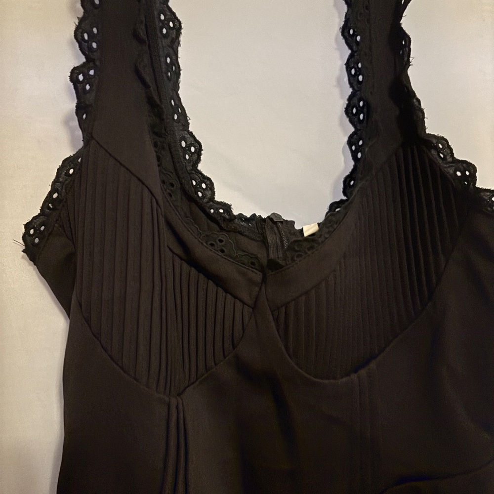 Elegant Black Lace Trim Dress